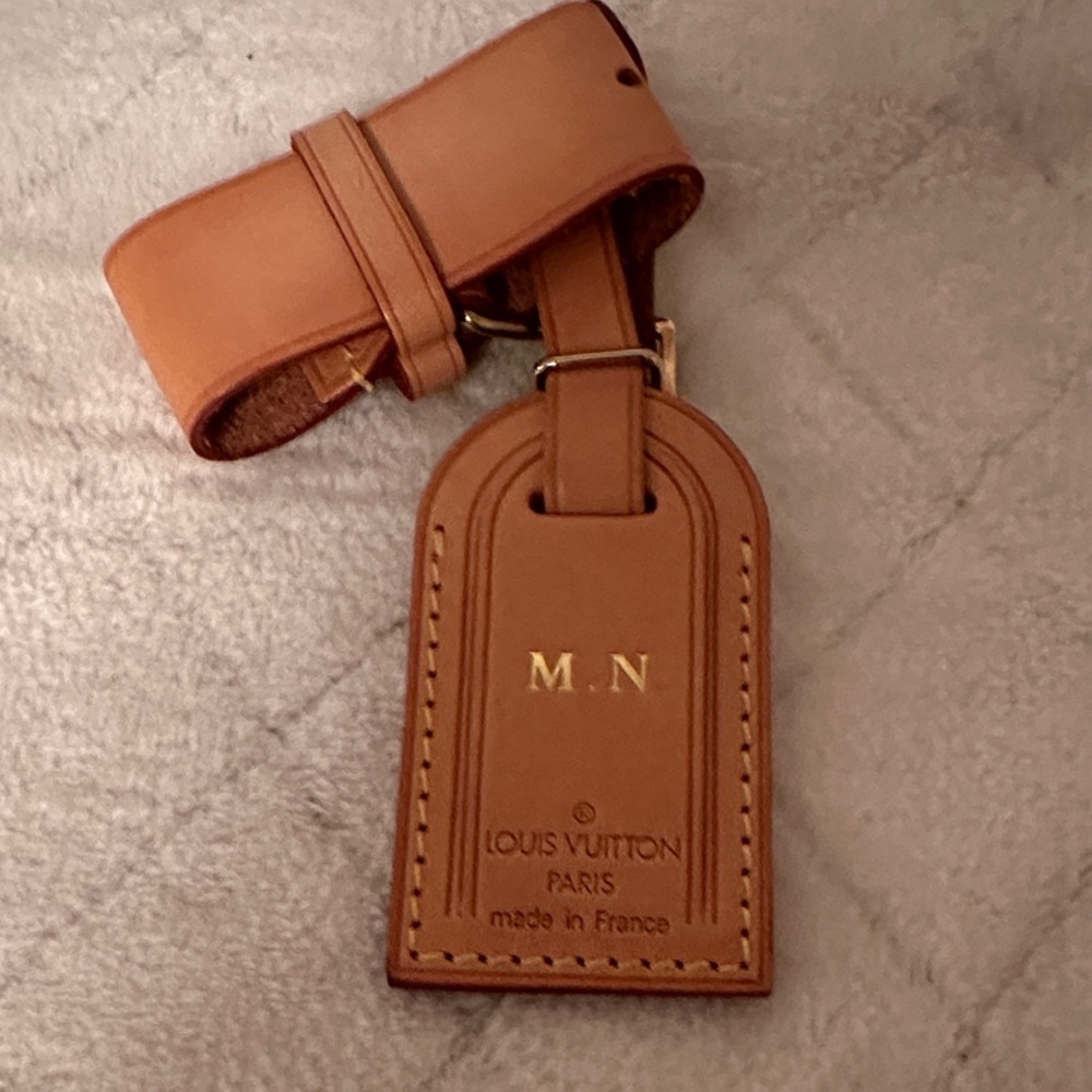 Louis Vuitton Leather Luggage Tag-initials M.N